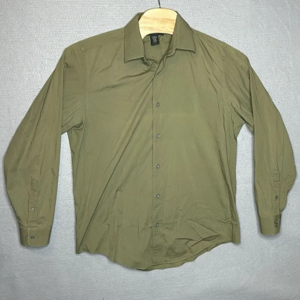 Banana Republic Stretch Classic‎ Olive Green XL Long Sleeve Button Up Shirt